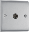 NBS60 Front - This single coaxial socket from British General can be used for TV or FM aerial connections.