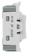 BG R14C Nexus Grid White 20A 20AX 2 Way 1 Pole Retractive PRESS Centre-Off Switch Module