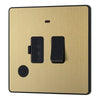 BG Evolve Satin Brass 13A Flex Outlet Neon Switched Fused Connection Unit PCDSB52B with 25mm Steel Back Box