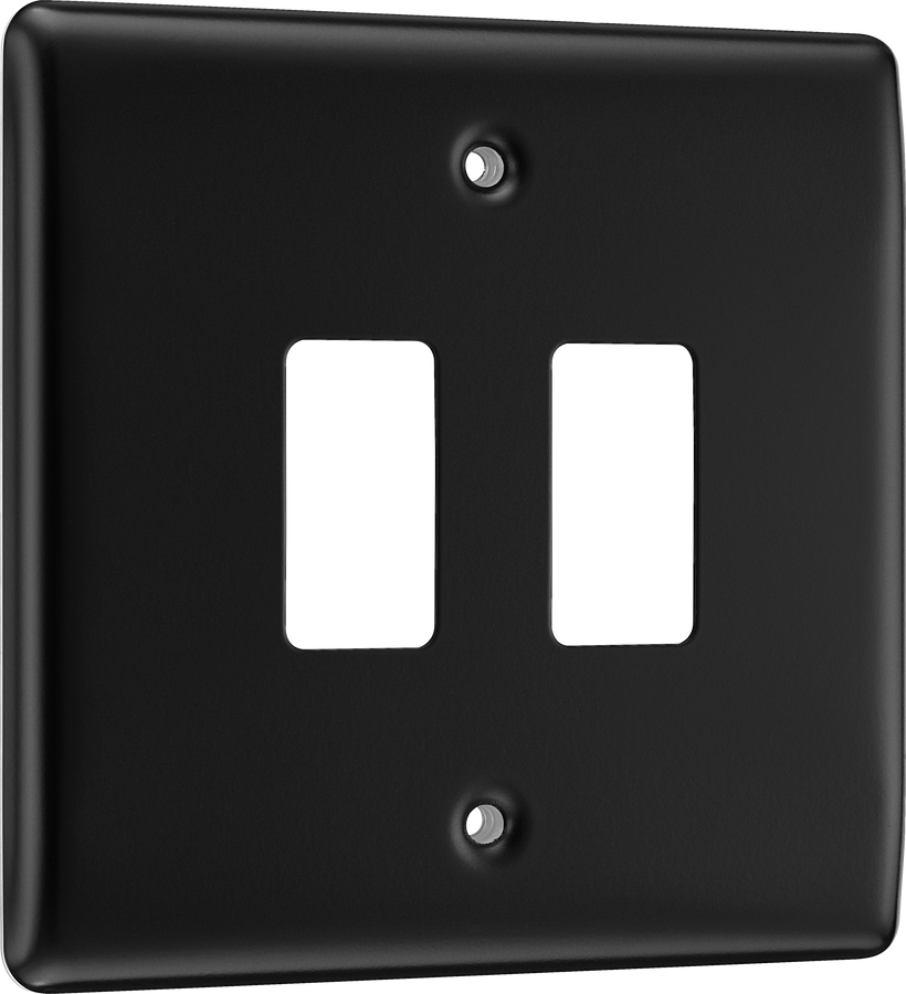 BG RNFB2 Nexus Metal Matt Black 2 Module Grid Front Plate