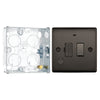 BG Nexus Black Nickel 13A Switched Spur with Neon & Flex Outlet NBN53 and 25mm Steel Back Box
