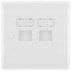 BG 8RJ45/2 Moulded Round Edge | White | RJ45 Double Data Outlet Socket (Screw)