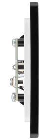 PCDBC60B Side - his Evolve Black Chrome single coaxial socket from British General can be used for TV or FM aerial connections.