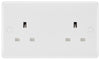 BG 824 Moulded Round Edge | White | 2 Gang 13A Unswitched Socket