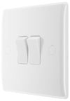 BG 842 Moulded Round Edge | White | 2 Gang 10AX 2 Way Plate Switch