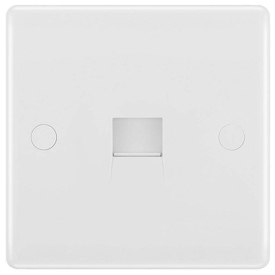 BG 8RJ11/1 Moulded Round Edge | White | RJ11 Terminal Telephone Socket (Screw)