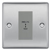 BG Nexus Metal Brushed Steel 20AX 2 Way Emergency Lighting Test Key Switch - Grey Insert