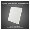 BG Evolve Pearlescent White 1 Gang Single Blank Plate PCDCL94W with 25mm Steel Back Box