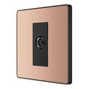 BG Evolve Polished Copper Single Co-Axial Socket PCDCP60B with 35mm Steel Back Box
