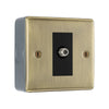 BG Nexus Antique Brass Single Satellite Socket with Surface Pattress Back Box