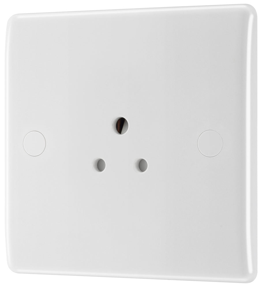 White Rounded Plug Sockets BG 828 Moulded Round Edge | White | 1 Gang 2A Unswitched Round Pin ...