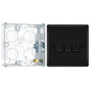 BG Nexus Matt Black 20A 16AX 2 Way Triple Light Switch NFB43 with 25mm Steel Back Box
