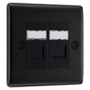 BG Nexus Matt Black 2 Gang RJ45 Double Data Outlet NFBRJ452 with 35mm Steel Back Box