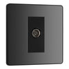 BG Evolve Black Chrome Single Co-Axial Socket PCDBC60B with 25mm Steel Back Box