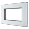 BG Polished Chrome 4G Euro Plate with 2X USB-A Dual Chargers – Black Insert