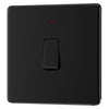 BG Screwless Matt Black 1 Gang 20A DP Neon Switch FFB31 with 25mm Steel Back Box