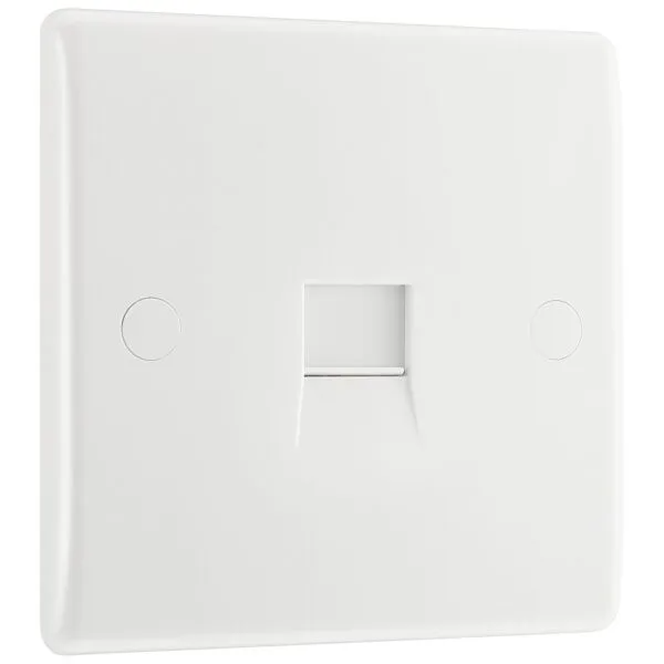 BG 8BTSI/1 Moulded Round Edge | White | 1 Gang Slave Telephone Socket (IDC)