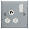 BG MC599 Metal Clad | 1 Gang 15A Switched Round Pin Socket