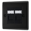 BG Nexus Matt Black 2 Gang RJ45 Double Data Outlet NFBRJ452 with 35mm Steel Back Box