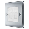 BG Nexus Polished Chrome 2 Gang RJ45 Double Data Outlet NPCRJ452 with 35mm Steel Back Box