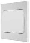 PCDBS12WW Side - This Evolve Brushed Steel 20A 16AX single light switch from British General will operate one light in a room.