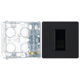 BG Evolve Matt Black 1 Gang Master Telephone Socket PCDMBBTM1B with 35mm Steel Back Box