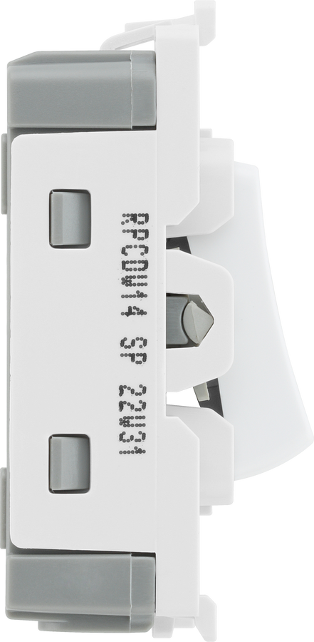 BG RPCDW14 Evolve Grid White 20A 20AX 1 Way 1 Pole PRESS Retractive Switch Module
