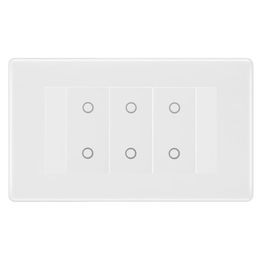 BG Nexus White Moulded Triple Secondary Touch Dimmer Switch