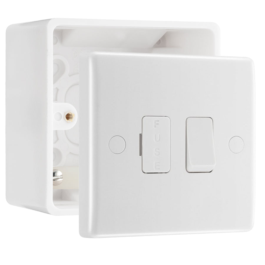 BG Nexus 13A 2 Pole Switched Fused Connection Unit & 50mm Pattress Back Box