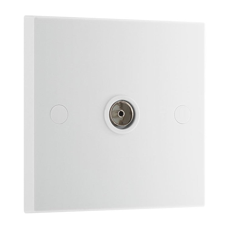 BG 962 Moulded Square Edge | White | 1 Gang Isolated Co-Axial TV Socket Outlet