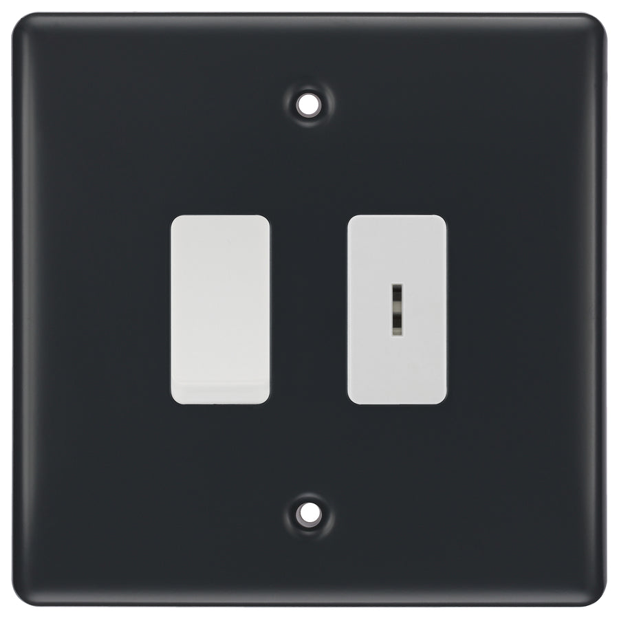 BG Part M 2 Gang 20 Amp Key Switch with 20 Amp Double Pole Switch