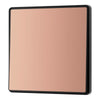 BG Evolve Polished Copper Intermediate Edge to Edge Rocker Switch PCDCP13EB with 25mm Steel Back Box