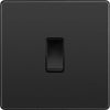 BG PCDBC12B Black Chrome Evolve 1 Gang 20A 16AX 2 Way Light Switch - Black Insert