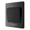 BG Evolve Black Chrome 10A 3 Pole Fan Isolator Switch PCDBC15B with 25mm Steel Back Box