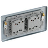 BG MC544 Metal Clad 20A 16AX 2 Way Quadruple Light Switch
