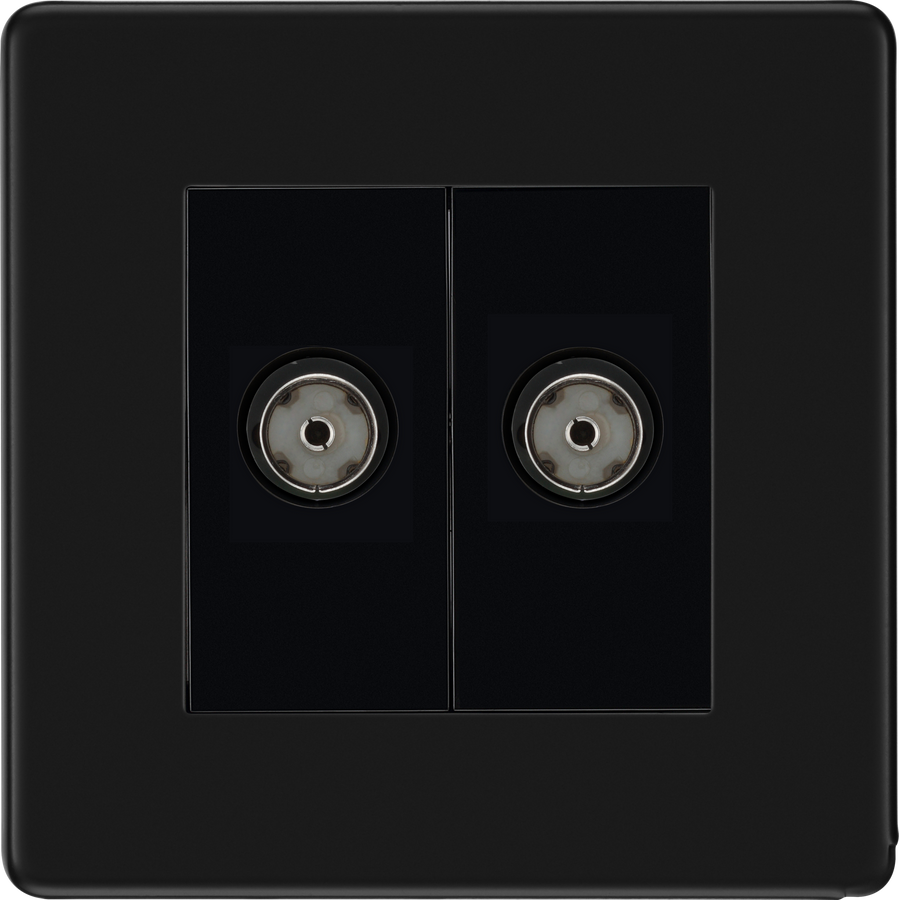 BG Nexus FFB63 Matt Black Double Isolated, Co-Axial Socket