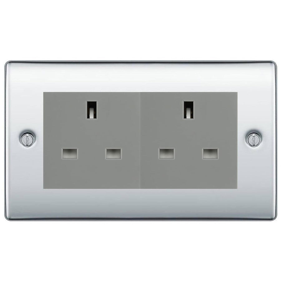 BG Nexus Polished Chrome 4 Gang 13A Unswitched Socket - NPC4GUSSG