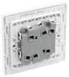 PCDBS42WW Back - This Evolve Brushed Steel 20A 16AX double light switch from British General can operate 2 different lights, whilst the 2 way switching allows a second switch to be added to the circuit to operate the same light from another location (e.g. at the top and bottom of the stairs).