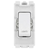 BG Evolve White RRLTPCDW 2 Way Single Pole Grid Light Switch Labelled Lights