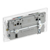 BG Evolve Pearlescent White 13A Double USB Socket with WiFi Extender PCDCL22UWRW with 25mm Steel Back Box