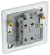 FBS31 Back - This Screwless Flat plate brushed steel finish 20A double pole switch with indicator from British General has been designed for the connection of refrigerators water heaters, central heating boilers and many other fixed appliances.