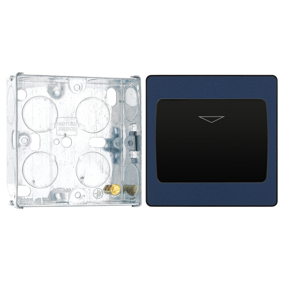 BG Evolve Matt Blue 16A Key Card Switch PCDDBKYCSB with 25mm Steel Back Box