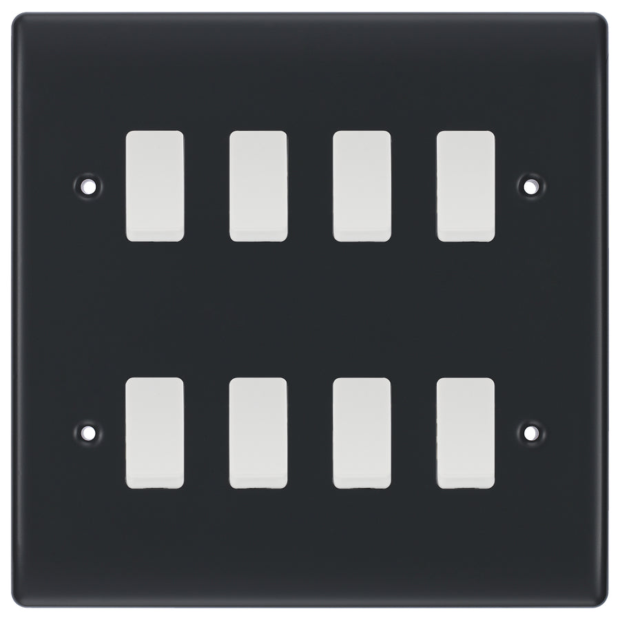 BG Part M 8 Gang Intermediate Light Switch Custom Grid Switch with Back Box