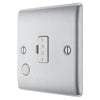 BG Nexus Brushed Steel 13A Unswitched Spur + Cable Outlet NBS55 with 25mm Steel Back Box
