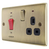 BG Nexus Antique Brass 45A Switch 13A Switched Socket Cooker Control Unit with Surface Pattress Back Box