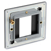 BG Flatplate Screwless Matt Black 20AX 2 Way Emergency Lighting Test Key Switch - Key Included - Black Insert