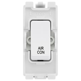 BG Evolve White RRACPCDW 20A DP Appliance Grid Switch Labelled Air Conditioning
