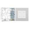 BG Evolve Brushed Steel Double Master Touch Dimmer Switch PCDBSTDM2W with 35mm Steel Back Box