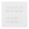 BG Evolve Pearlescent White 7 Gang Intermediate Custom Grid Light Switch
