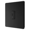 BG Screwless Matt Black 13A Unswitched Fused Connection Unit FFB54 with 35mm Steel Back Box